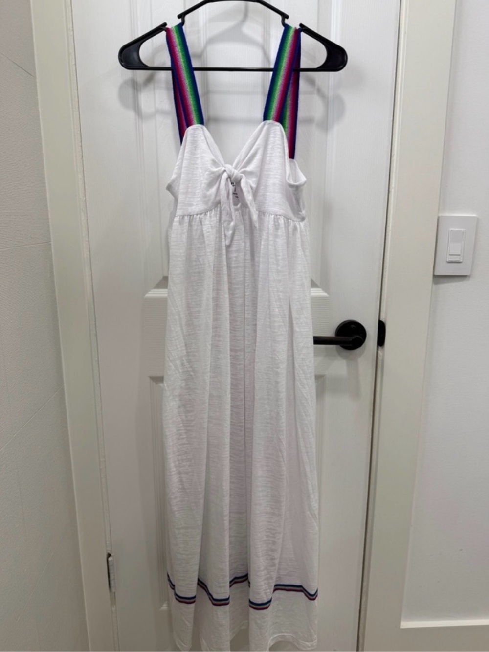 White Maxi Sundress with Rainbow Straps by PITUSA